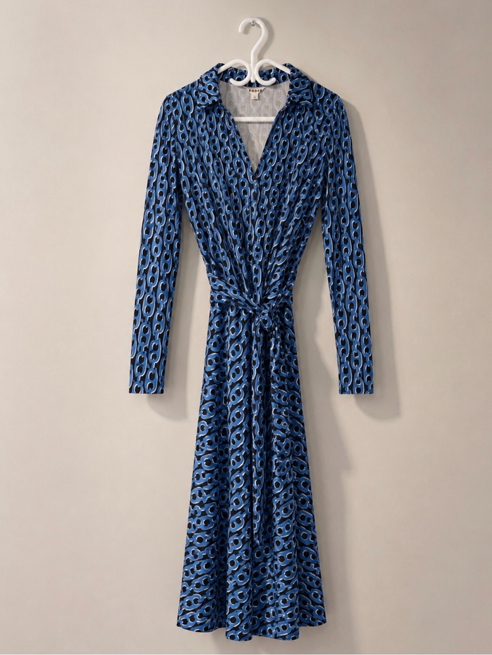 BODEN Laura Chainlink Print Belted Midi Shirt Dress Size 8 - Picture 2 of 10